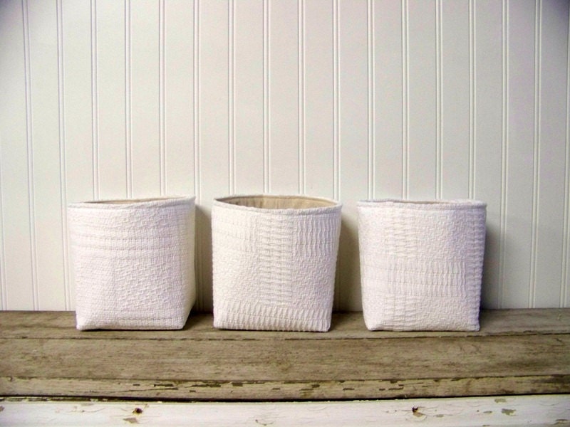 vintage white woven blanket basket - linen- storage - organization - fall home decor - gift basket