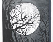 Raven By Moonlight 12X12 Painting