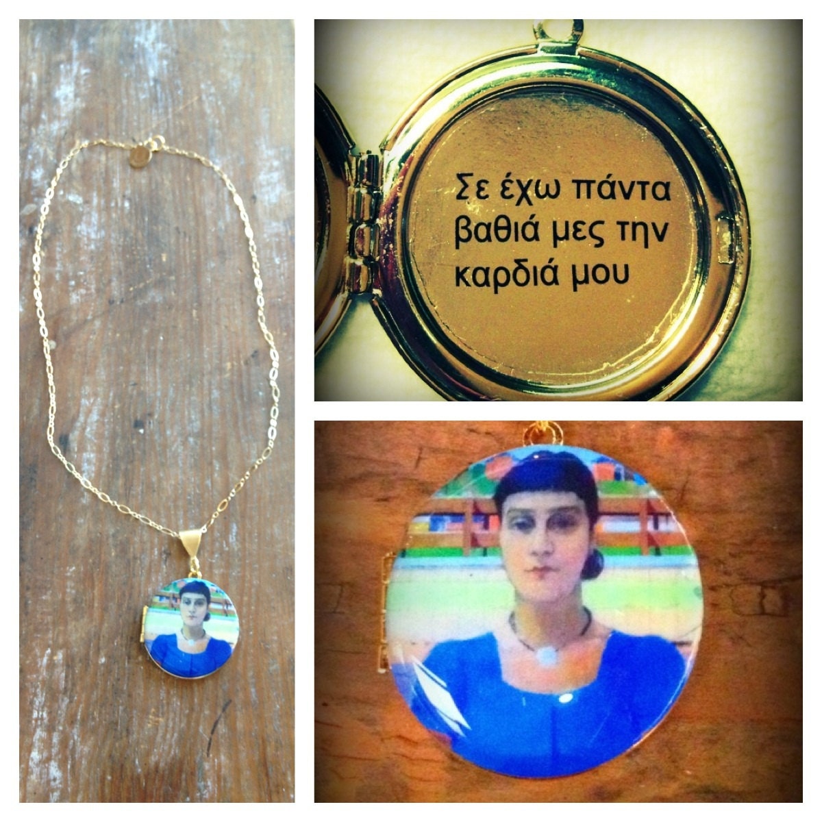Custom Vintage Locket Customize a Vintage Locket with your Own Artwork, Picture or Text