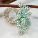 Cocktail Ring, Statement Ring, Stretch Band Ring, Green Flower