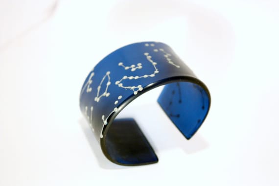 Galaxy cuff - northern hemisphere plexiglass bracelet by Helena Ribeiro