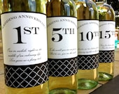 Ready to ship to you...Wedding Anniversary Wine Labels. Set of 4 labels make the perfect gift