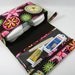 Diaper Clutch with clear zipper pouch --Carnival Bloom Brown