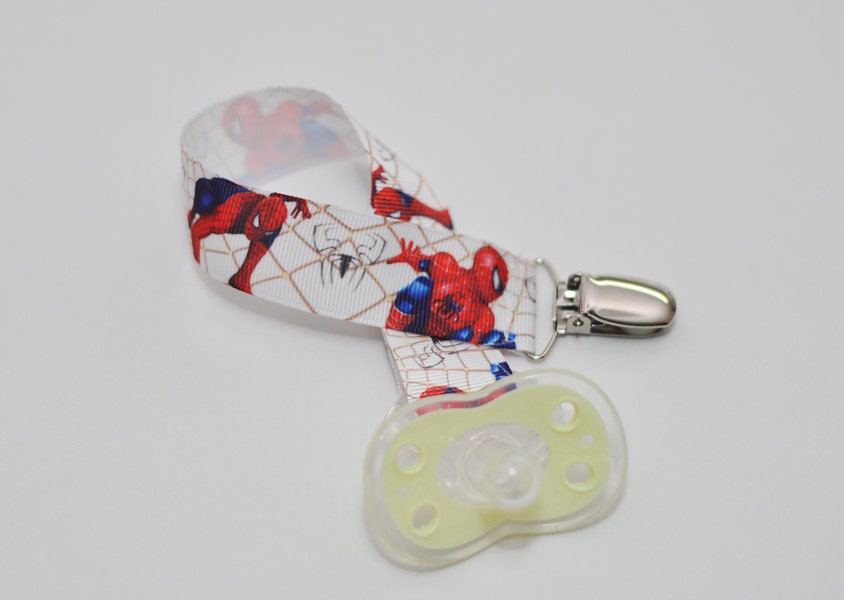 Spiderman pacifier clip