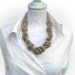Statement necklace with nautical knots, linen beige or choose your color. Cotton necklace, office fashion. Nautical jewelry