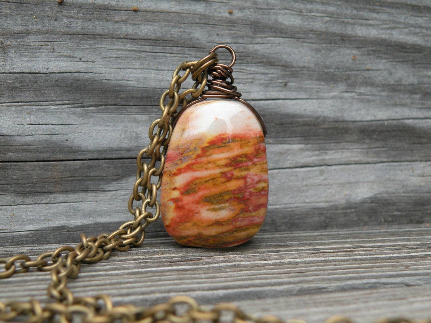 Large Jasper Necklace, Jasper, Gemstone Necklace, Long Necklace,