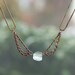 Aqua Quartz Peter Pan Collar Style Necklace on a Vintage Brass Snake Chain