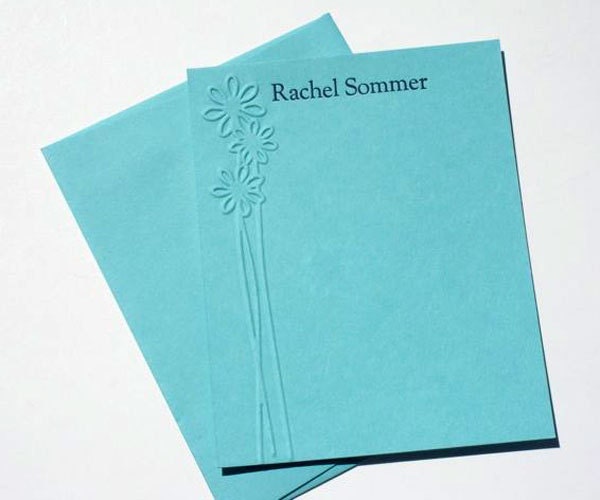 Personalized Flat Note Cards - Notecards - Eco Friendly - Custom - Stationery