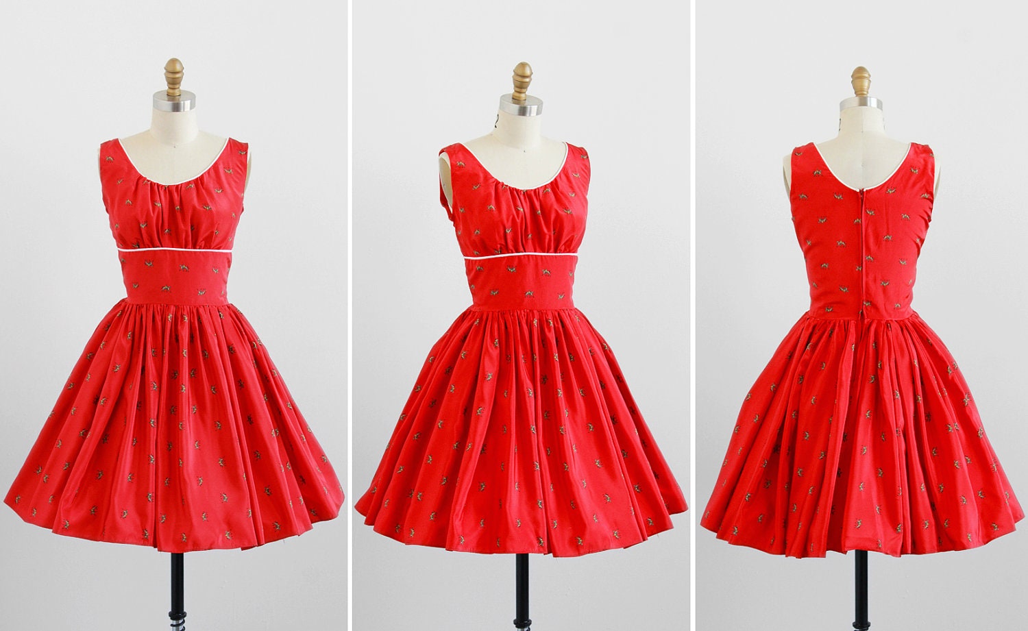 vintage 1950s dress / horse print dress / 50s Red Horse Print Party Dress