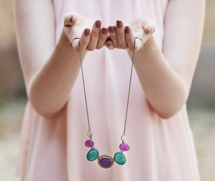 Jewel tones Statement necklace - New bright sumer jewelry collection Color Candy (BN020)