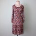 70s dress / floral print tiered ruffle long sleeve fitted waist (xs - s)