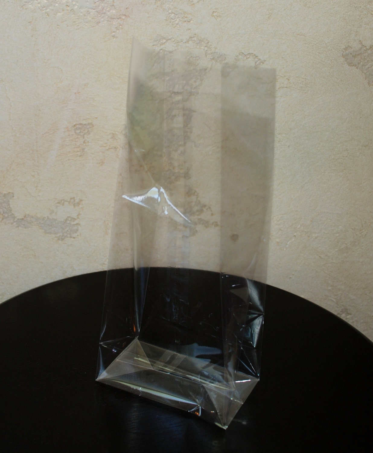 Crystal Clear Gussted Flat Bottom Cellophane Bags 5" x 3" x 12" - Set of 25