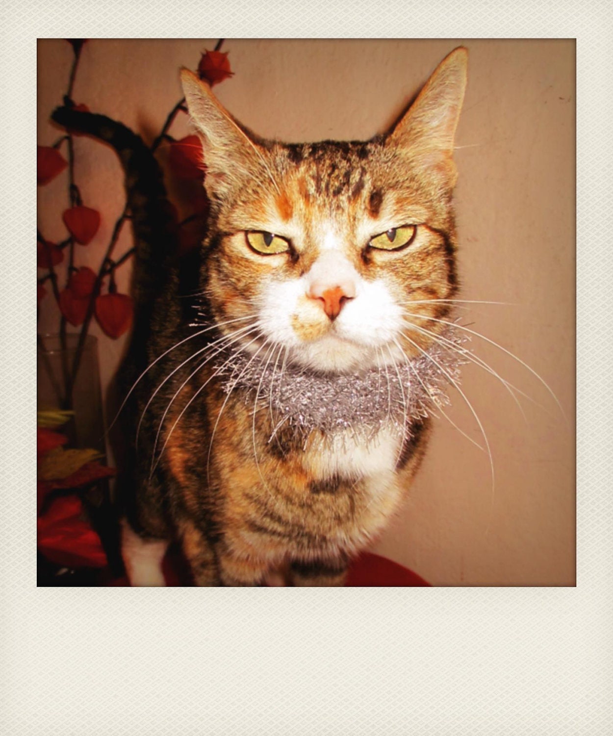 Cat Scarf- Fancy Up Your Feline- Silver Tinsel