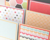 Notecard Set: 6 Different Blank Notecards with Matching Embellished Envelopes - Sweet Day