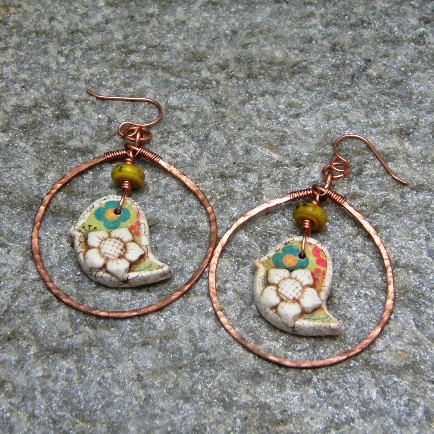 Bird Hoop Artisan Earrings