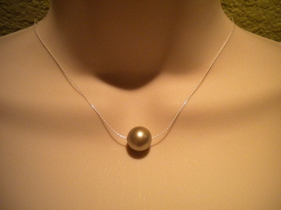 Wedding necklace and Earring Set Pearl Necklace Earrings Set, Bridesmaid Set, Pearl studs,  Pearl on Sterling Silver Post, Bridesmaid Set