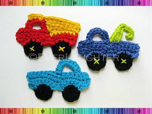Truck - Dump Truck - Tow Truck Applique - CROCHET PATTERN (PDF)