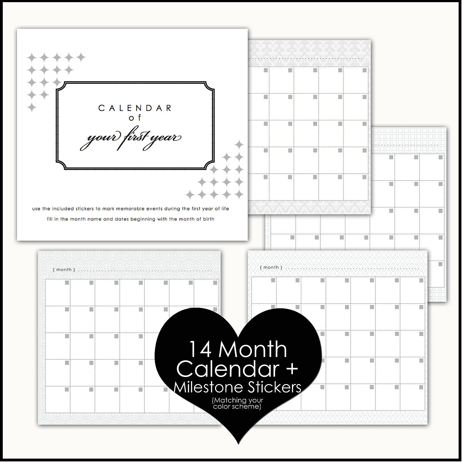 Mini Chevron Baby Memory Book. Modern Black and White Chevron Stripe Baby Album