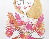 Flower Girl original screen print
