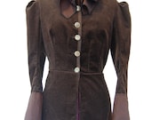 Brown corduroy Steampunk Victorian inspired coat jacket size small