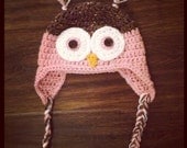 Crochet Owl Hat in Newborn through Adult sizes available