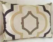 Trellis Pillow Cover Brown Decorative Throw Pillow Accent Cushion 12x16 Inches
