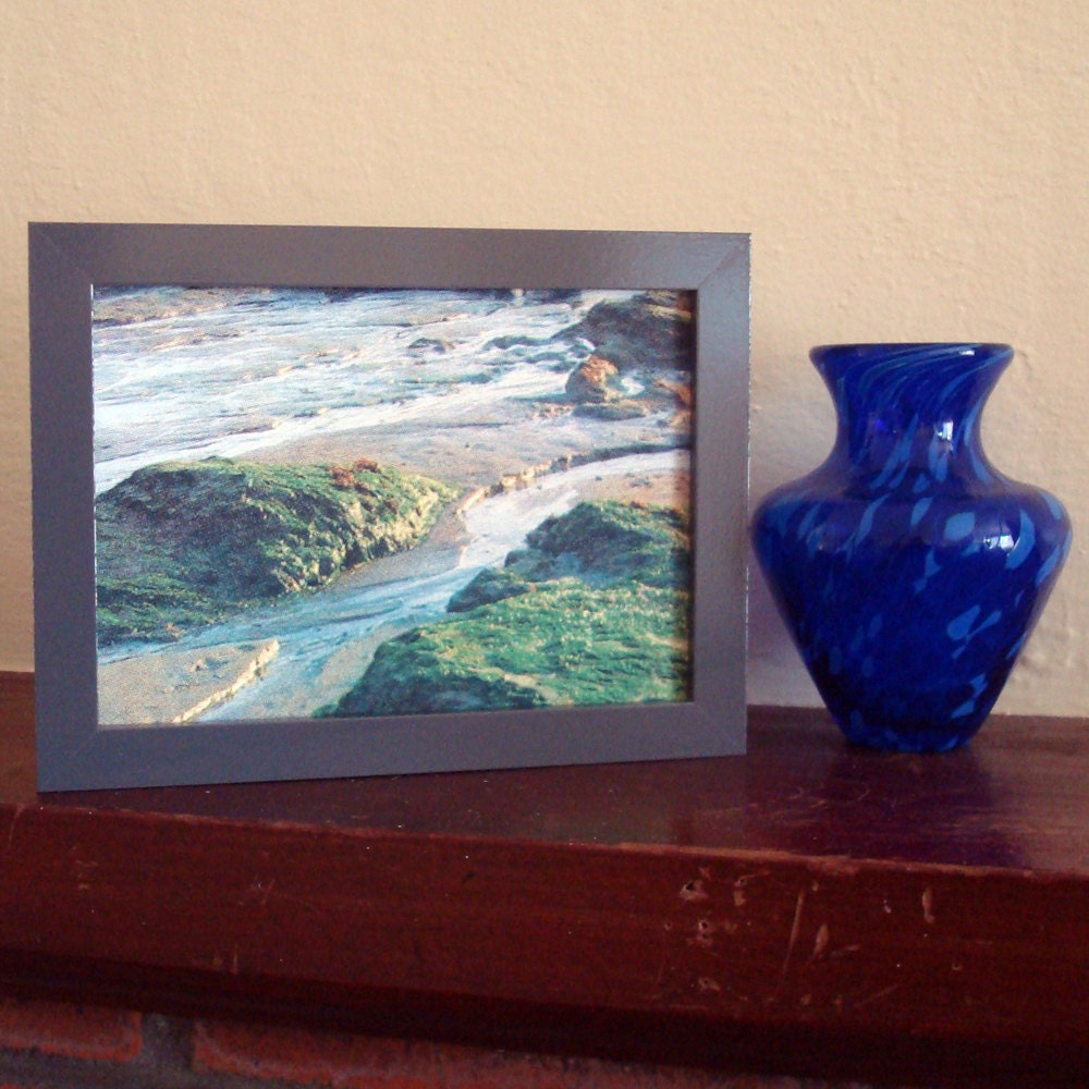 Ocean Sea Tide Sand Beach CMYK Silk Screen 5 x 7 Original Screenprint
