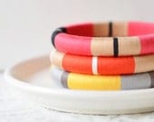 Bright. Geometric. Colorblock. Set of 3 Thread  Bangles in Bright Summer Colors - no. 500D
