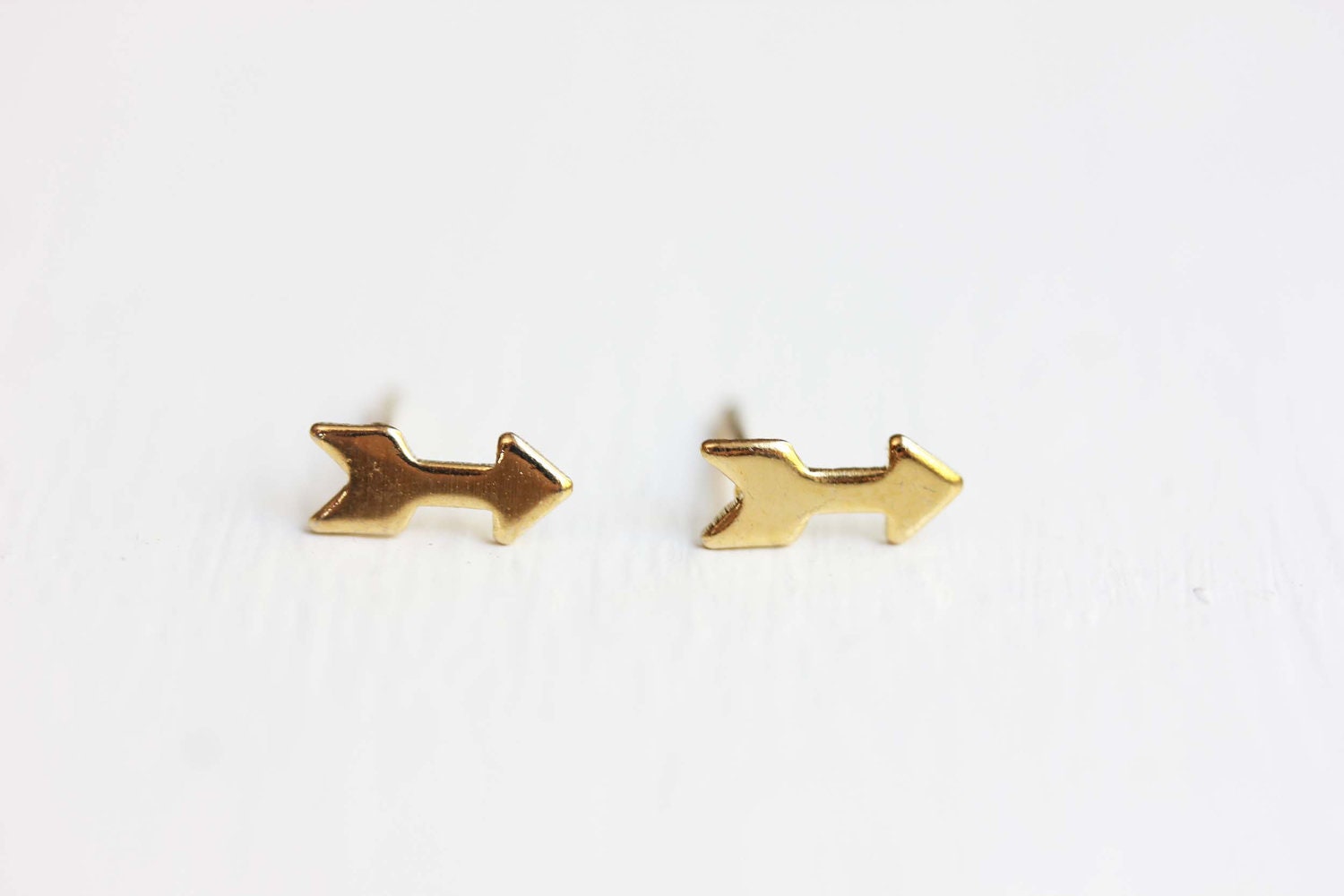 Tiny Gold Arrow Studs