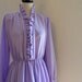 Lavender Ruffle Front Dress/ Vintage 1970s Gown/ American Gothic in Lilac, Medium Size/ Mother of Bride
