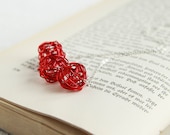 Christmas jewelry  - red wire bead pendant long necklace strand necklace - ohtteam rusteam - Free Worldwide Shipping