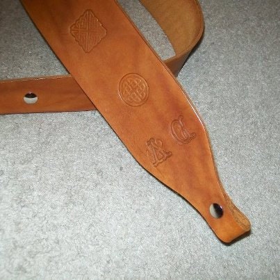 Leather Rifle Sling with Monogrammed Initials