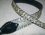 Diamond Back Rattle Snake Rifle Sling Monogrammed in Black Leather