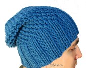 Knitting pattern hat slouchy men women unisex in PDF n14