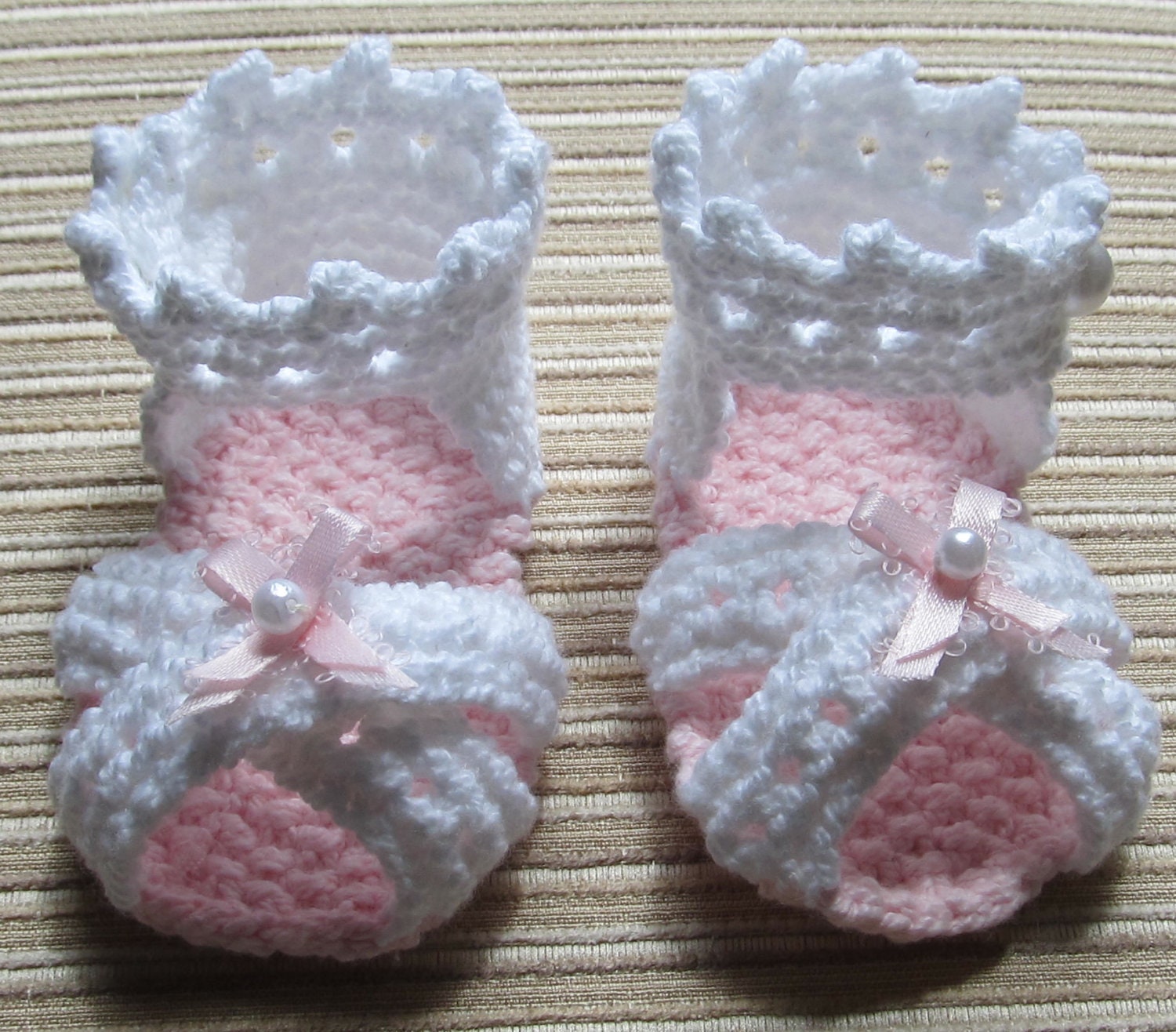 Instant Download Number 58 KNITTING PATTERN Baby Girl Sandals 0-3, 3-6, 6-9 Months