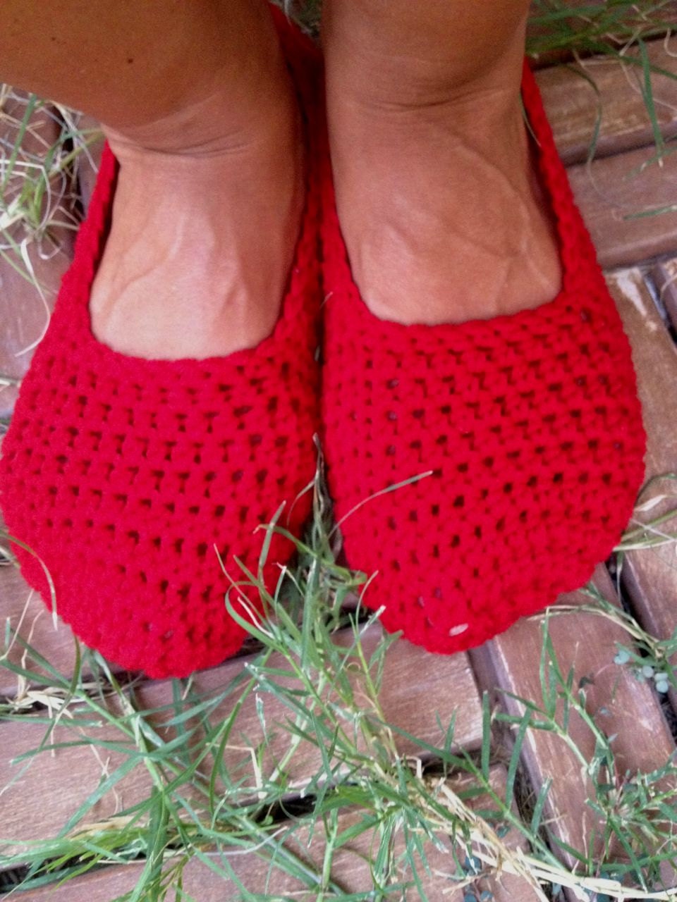 Crochet Womens Slippers, Ballet Flats, House Shoes