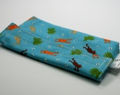 Reusable eco friendly washable Snack Bag - frogs on blue