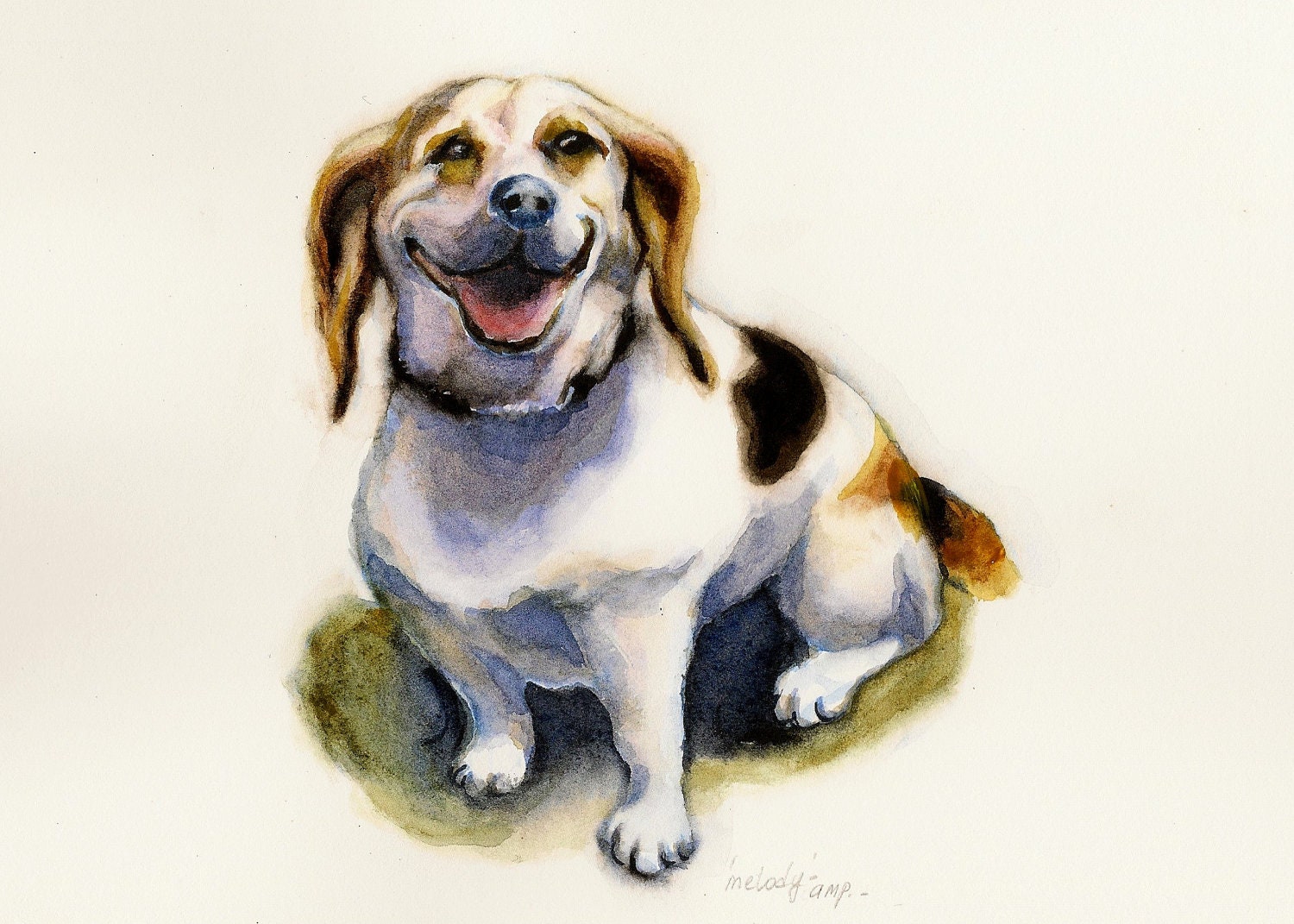 Dog portrait (smile)- Original watercolor - annamariapotamiti Dog portrait (smile)- Original watercolor - annamariapotamiti