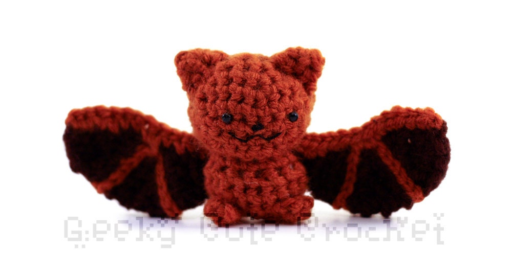 Eastern Red Bat Amigurumi - crocheted plush toy - MADE TO ORDER