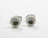 Bumblebee post earrings- Millefiori Polymer Clay
