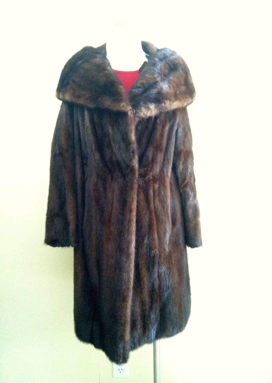 SALE Glamorous Vintage Oleg Cassini "Jackie Look" Luxe Mink Fur 3/4 Length Coat