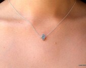 Hamsa Necklace ,  Tiny Silver Double sided Hamsa , Hand Charm , Hamsa Jewelry , Good Luck Charm , Eveil Eye , Sterling Silver Necklace