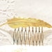 Large Golden Feather Hair Comb - Woodland Collection - Whimsical - Nature - Bridal