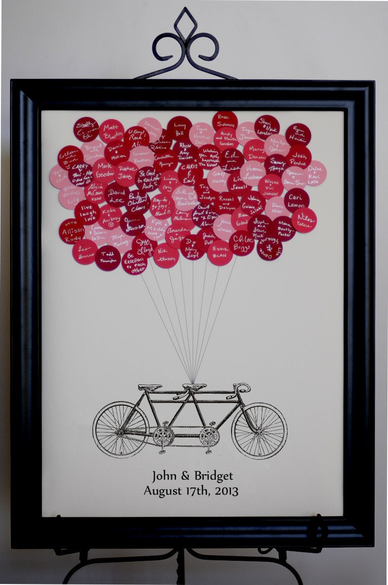 Wedding Guest Book Balloons Tandem Bike for up to 75 Guests