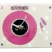 Girls Wall Clock : Retro Pink Vinyl Record Scrabble Tile Wall Clock