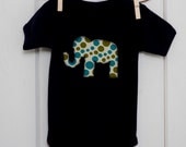 Newborn Baby Boy Elephant Onesie // Boys Bodysuit // Polka Dot Animal Clothing // Size 0-3 months