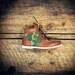 Handcrafted Leather HIGHTOPS - Grainy Tan BULLhide with Camo Lambskin Details - Plush Tan Cuff - MADE to ORDER