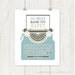 Vintage Typewriter, Typography Art Print: Do What Makes You Happy, Typography Poster - Slate Grey, Dusk Blue 8 x 10