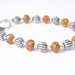 Pumpkin Colored Glass Beaded Bracelet, Czech Glass Beaded Bracelet, Handcrafted Jewelry