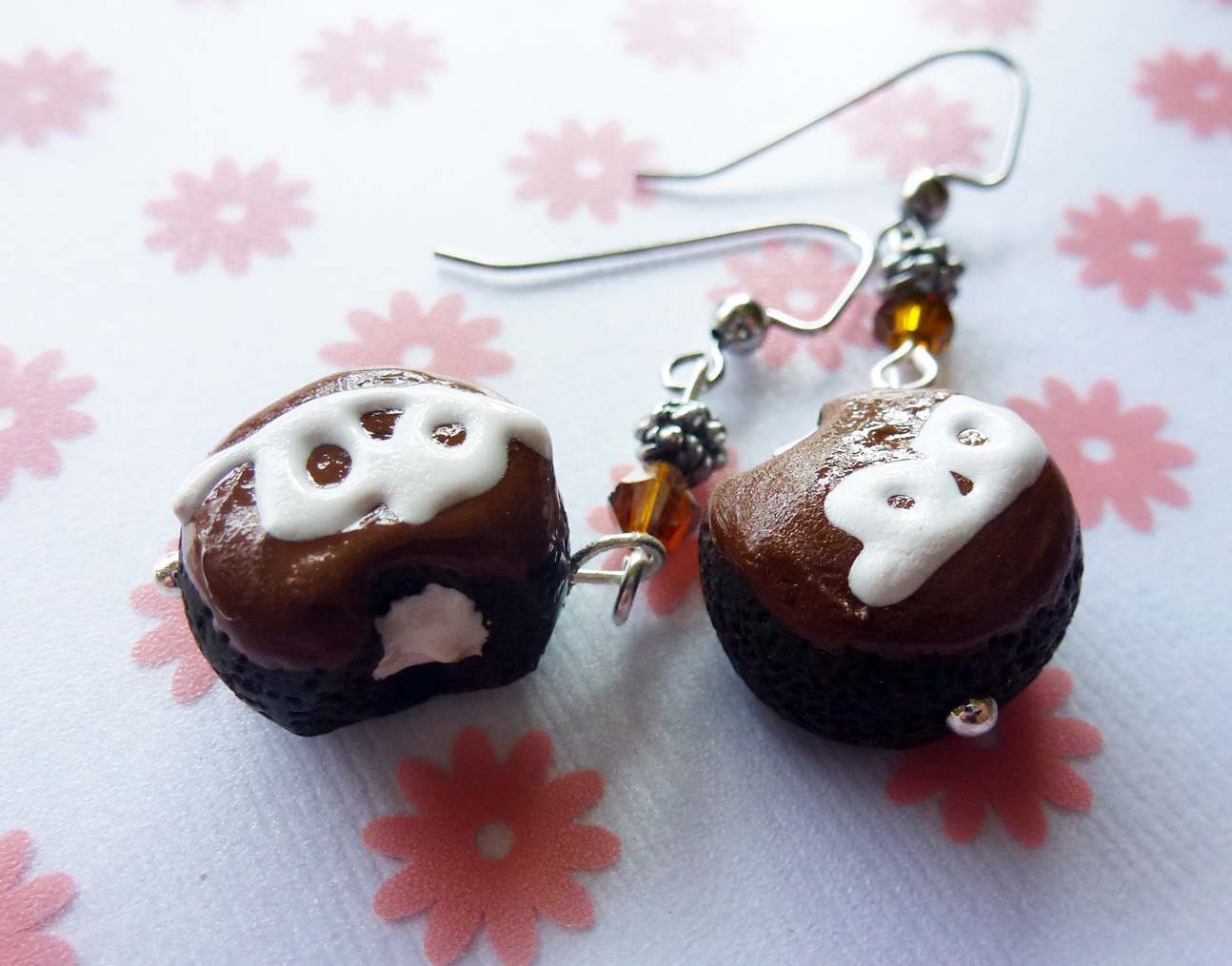 Chocolate Hostess Cake Earrings
